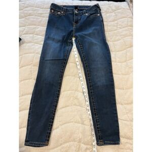 True Religion Women's Blue Jeans Size 32 Halle‎ Midrise Super Skinny